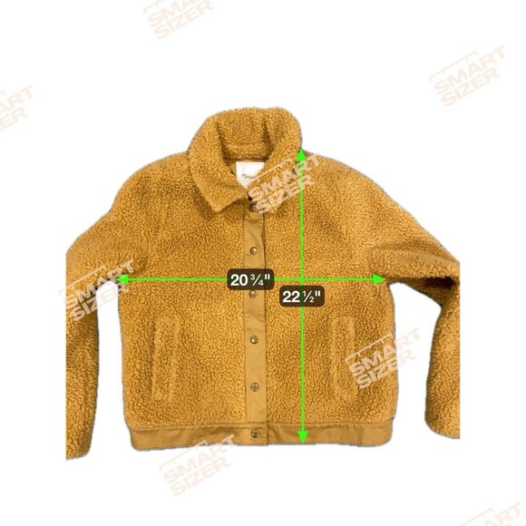 Madewell Brown Faux Fur Sherpa Fleece Snap Button Jacket Women's Size Medium - Picture 6 of 6